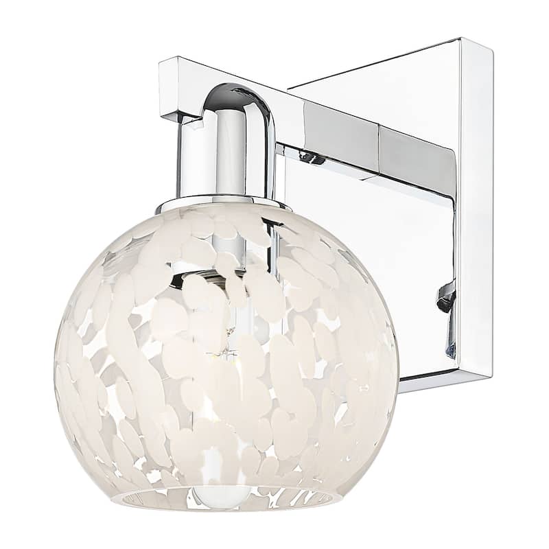 Innovations Lighting 716-1W-10-6 White Mouchette Sconce White - Polished Chrome / White Mouchette
