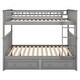 preview thumbnail 12 of 11, Full over Full Convertible Bunk Bed with Drawers, Guardrail, Grey