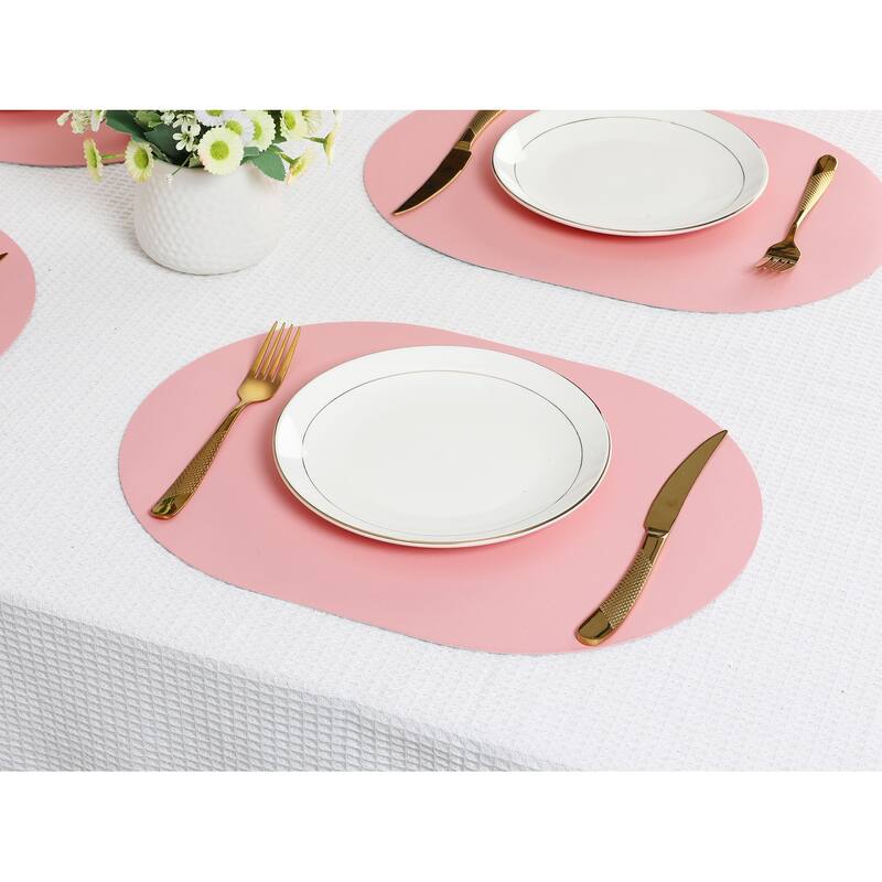 Table Placemats Set of 6 Leather Placemats for Dining Table Decor - 16*12Inch