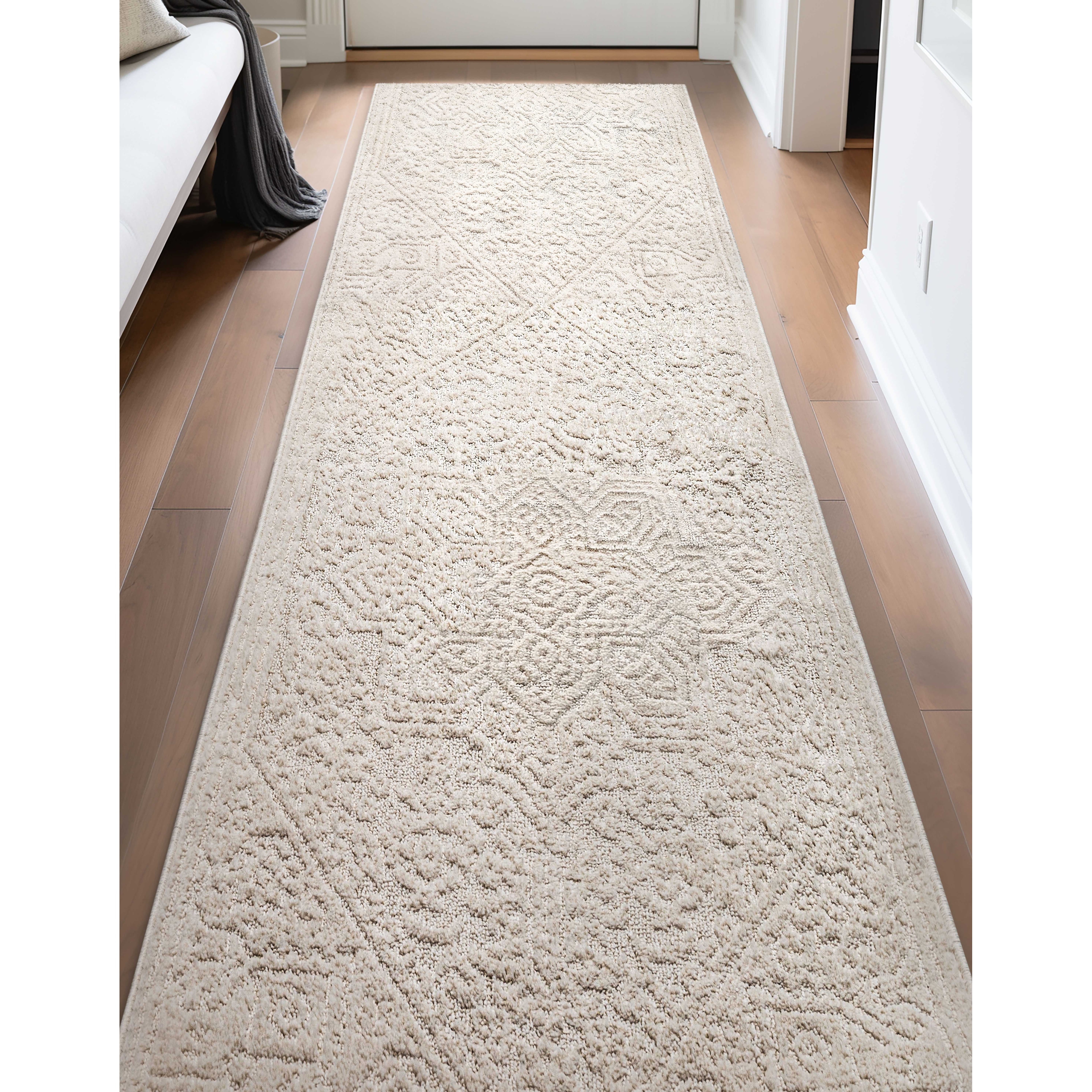 Custom Size Runner Harlow Cloud Medallion Farmhouse Soft Hallway Rug