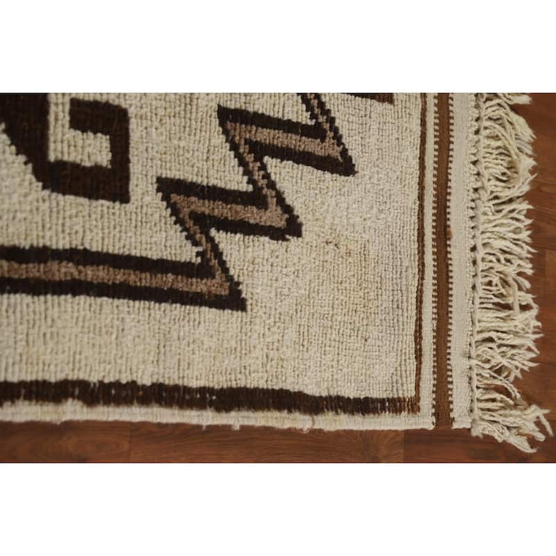 Natural Dye Tribal Kurdish Turkish Runner Rug Handmade Wool Carpet - 3'2"x 12'8"