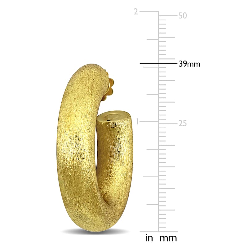 Miadora 39mm Hoop Satin Finish Earrings in 14K Yellow Gold