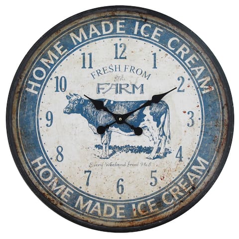 Yosemite Home Decor Ice Cream Blue Wall Clock - 3 x 23.6 x 23.6