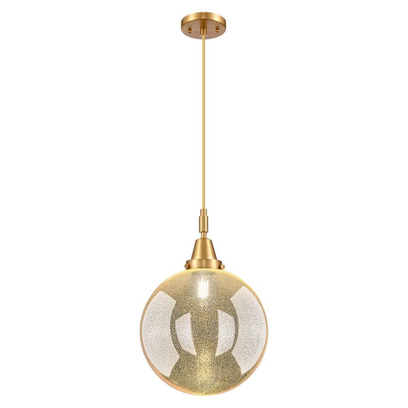 Innovations Lighting Downtown Urban - Caden Beacon - 1 Light 12" Cord Hung Mini Pendant - Satin Gold/Mercury Shade