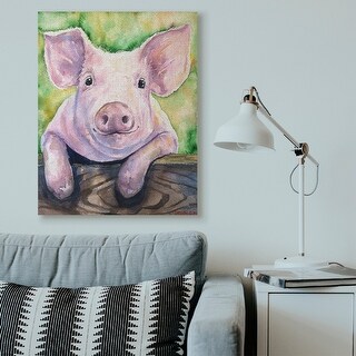 Stupell 'Pink Pig Animal' Canvas Print - Multi-Color - Bed Bath ...