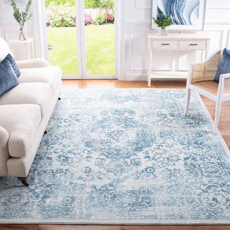 SAFAVIEH Princeton Bula Vintage Oriental Distressed Rug - 9' x 12' - Blue/Beige