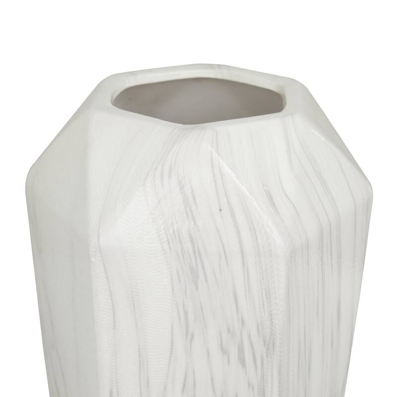 Ceramic Faux Marble Decorative Vase - White or Black - Roche River Decor