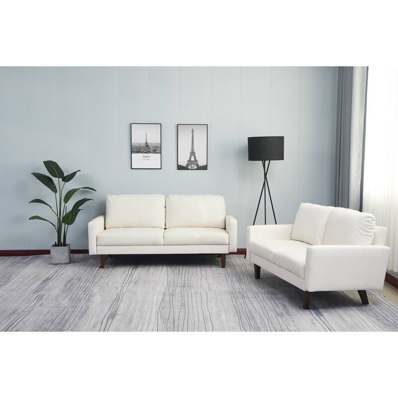 Faux leather 2 Piece Loveseat and Sofa Living Room Set