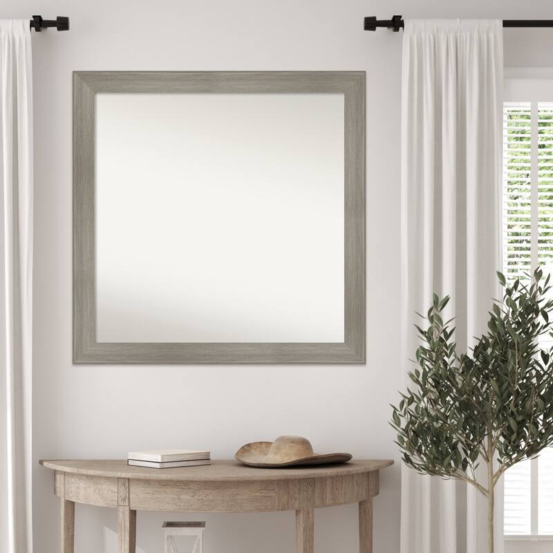 Grand Narrow Non-Beveled Framed Wall Mirror