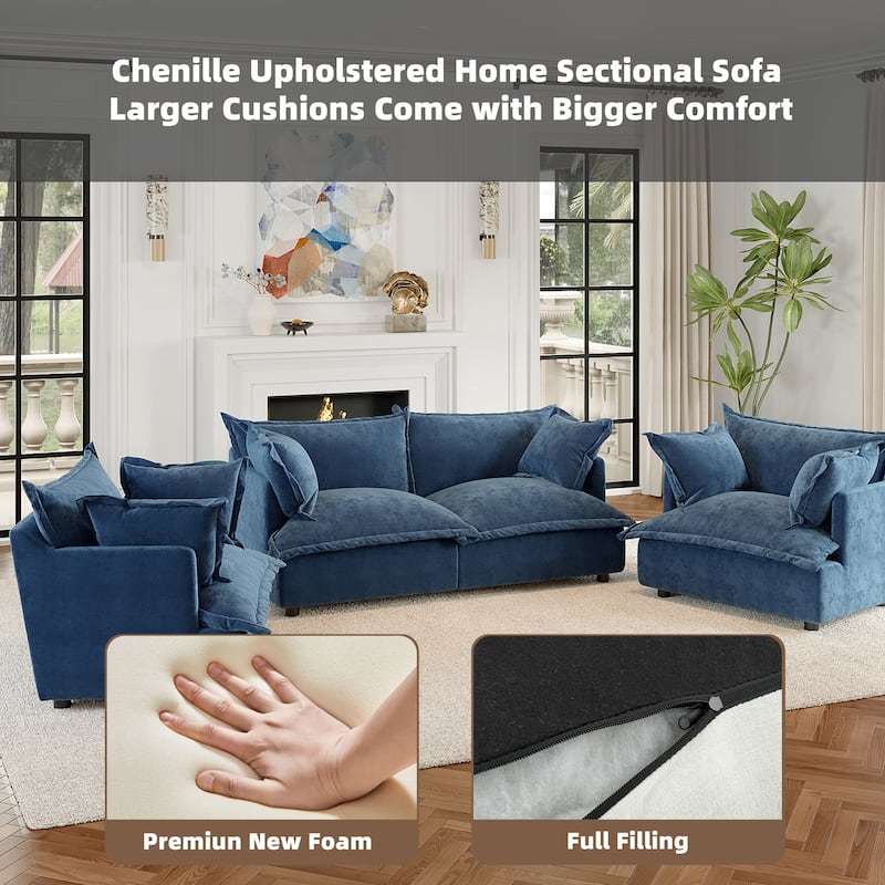 Cloud Chenille Upholstered Modular Sectional Sofa
