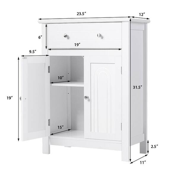Shop Gymax Bathroom Storage Cabinet Free Standing Large Drawer W