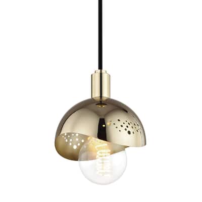 Mitzi by Hudson Valley Heidi 1-light Polished Brass Pendant