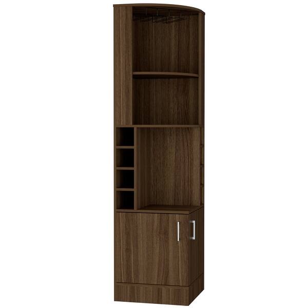 Corner Bar Cabinet Brown MDF Oak Finish