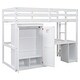 preview thumbnail 10 of 33, Wooden Loft Bed with Built-in Desk,A Wardrobe,Three Drawers,an Open Storage Cabinet,Twin Size