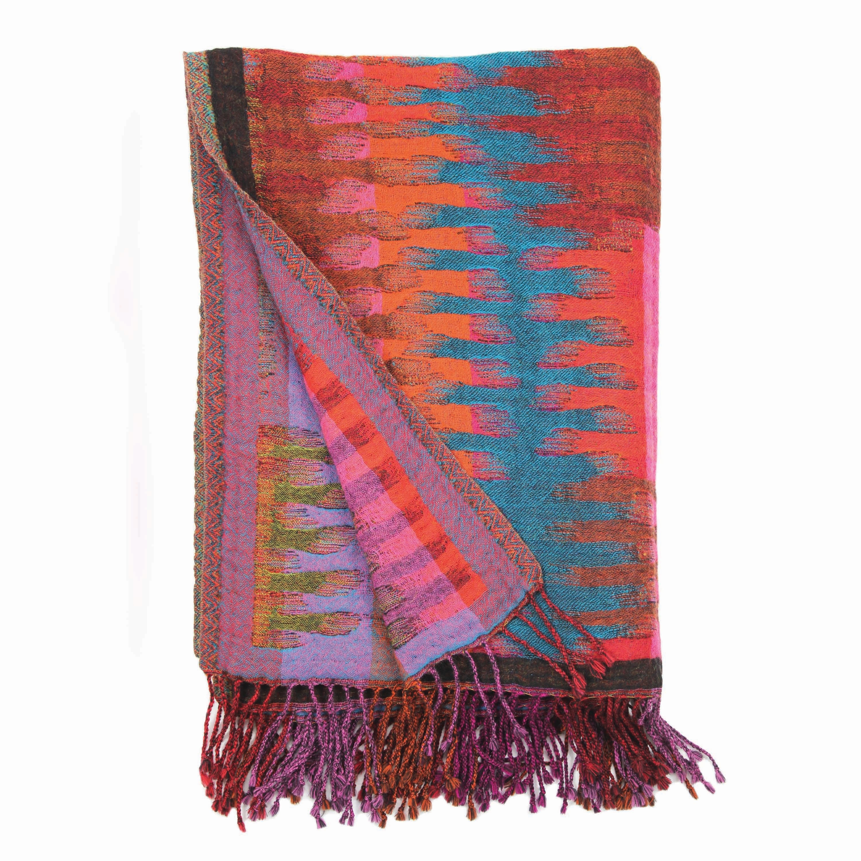 Bohemian Wool Collection Yarn Dyed Ikat winbow Throws