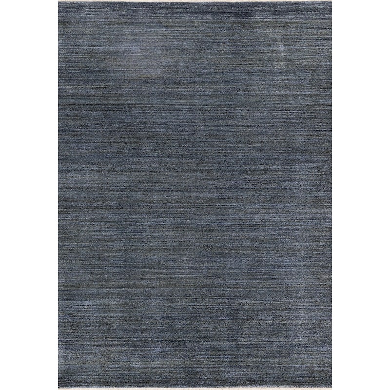 Blue Grey Subtle Distressed Stain Resistant Rug