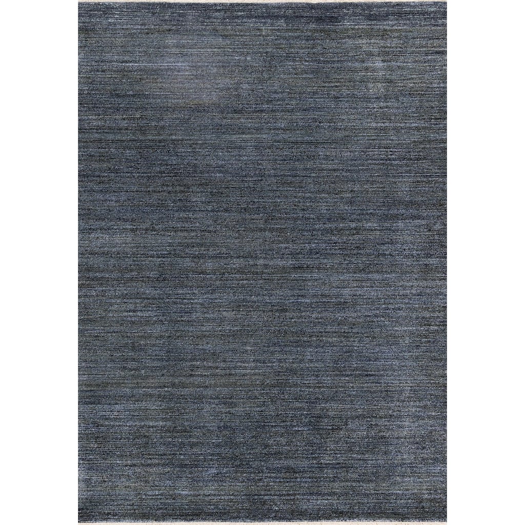 Blue Grey Subtle Distressed Stain Resistant Rug