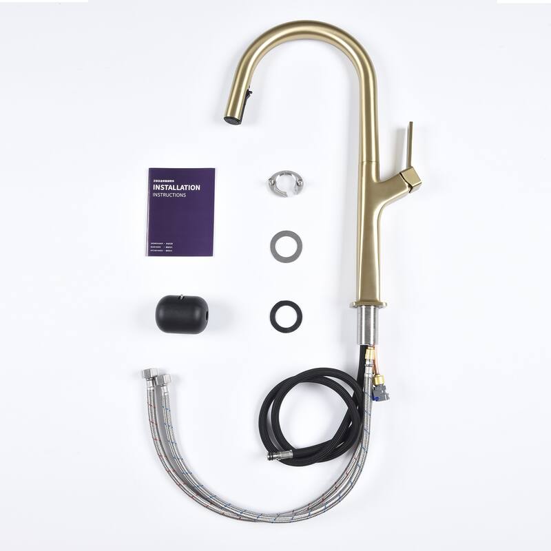 Single Handle Kitchen Faucet with Pull Down Sprayer Brass Single Hole Brass Pull Down Kitchen Sink Faucets