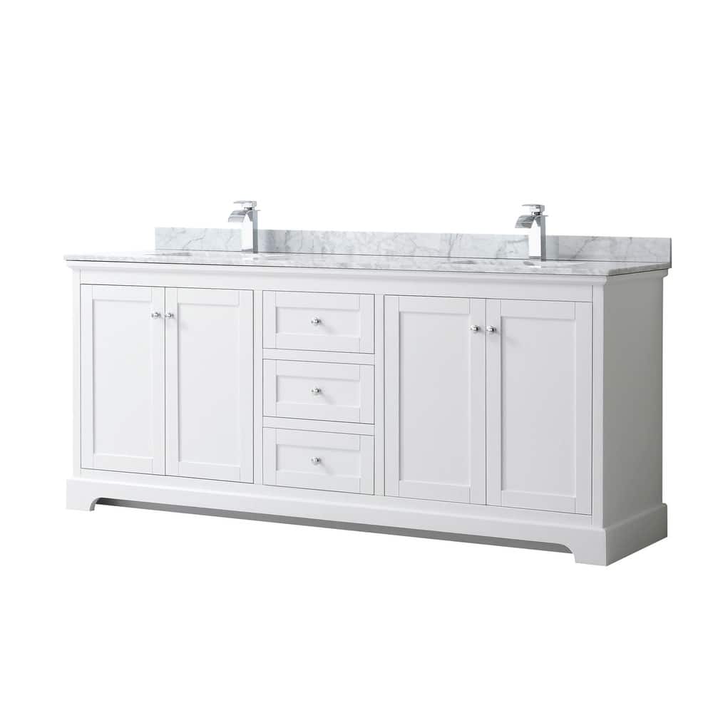Wyndham Collection Avery 80" Free Standing Double Basin Vanity Set
