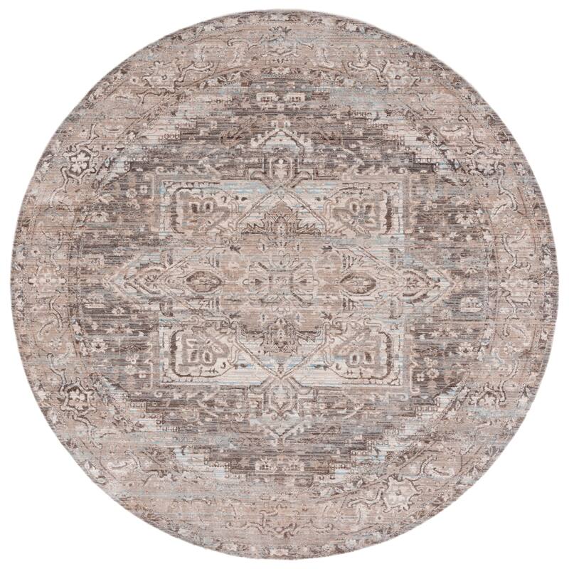 SAFAVIEH Vintage Persian Gertrude Oriental Medallion Rug - 6'7" Round - Brown/Beige