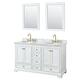 Option White / White Carrara Marble Top / Brushed Gold