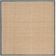 preview thumbnail 98 of 169, SAFAVIEH Natural Fiber Marina Basketweave Seagrass Rug 10' x 10' Square - Natural/Dark Grey