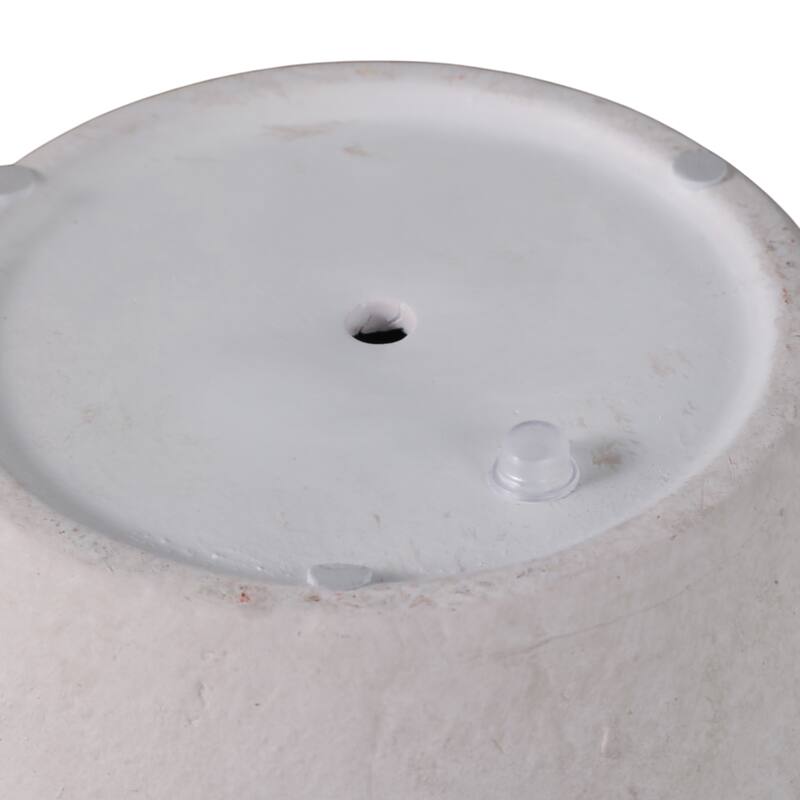 Planter Stoneware Ceramic Textured Surface With Dual Side Handles and Drainage Hole for Home or Garden Decor - 6" White