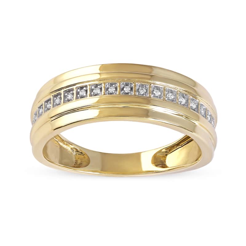 IGI Certified 1/20ct TDW Diamond Wedding Band in 10k Gold for Men - 10.5 - Yellow