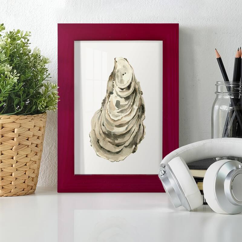 Neutral Oyster Study I -Framed Print w/glass-Cherry Red