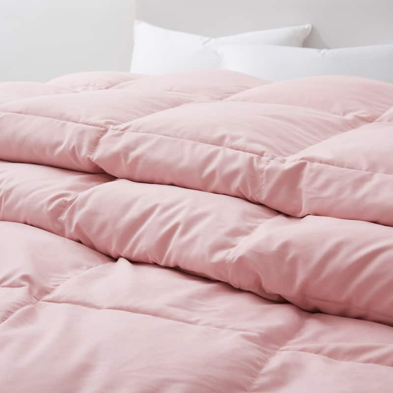All-Season Medium Warmth White Goose Down Comforter with Premium Fabric