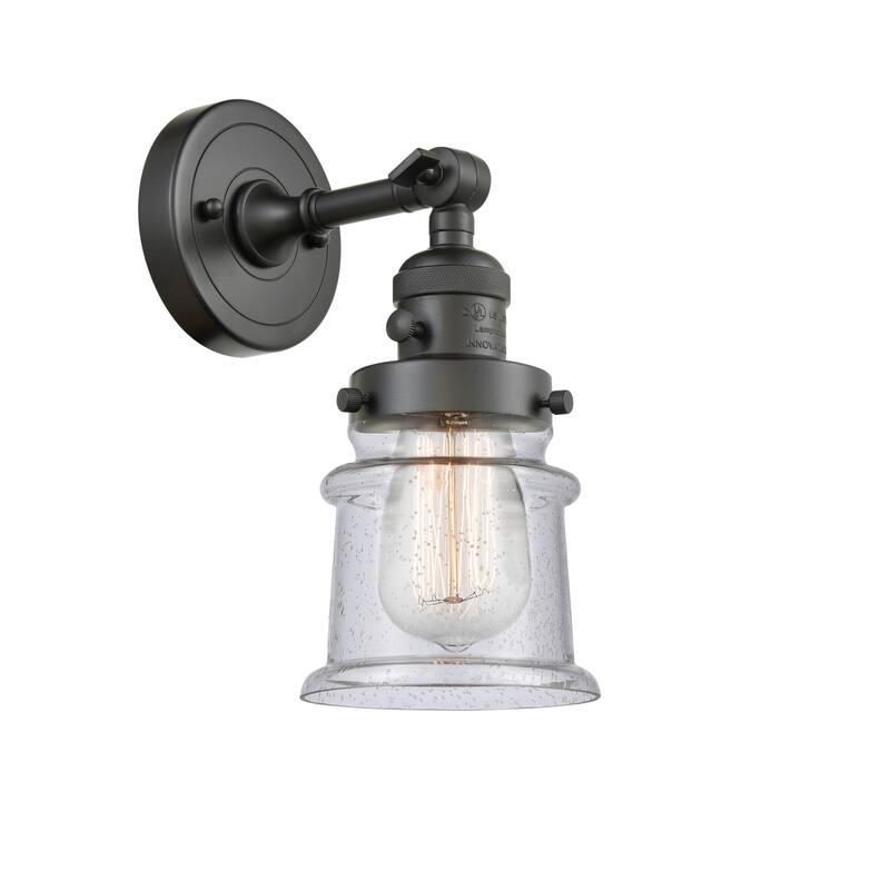 Innovations Lighting Small Canton Single Light 11" Tall Bathroom - Oil Rubbed Bronze / Seedy