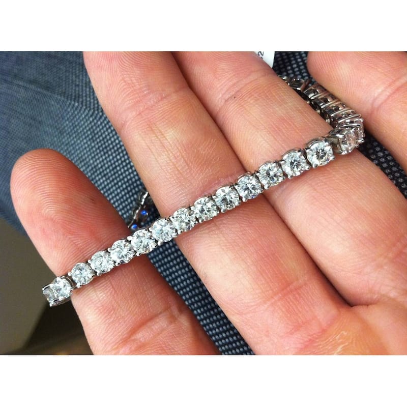 10 Ct Lab-Created Diamond Tennis Bracelet White Gold 7"