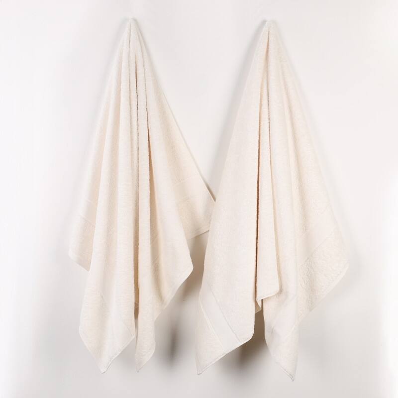 Superior Oregon Organic Cotton Solid Bath Sheet, Set of 2 - Ivory