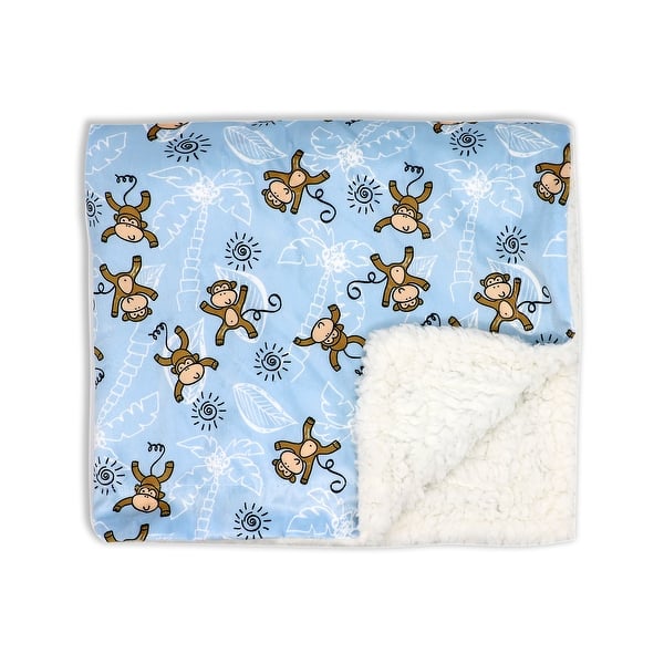 slide 2 of 6, Printed Minky Plush Baby Blanket - N/A Blue