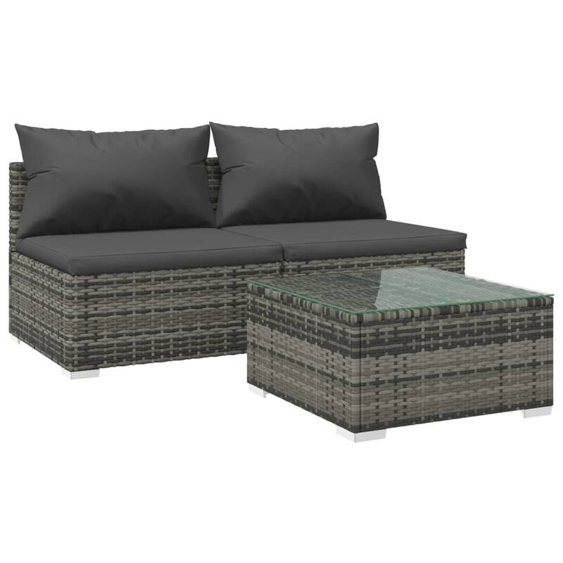 vidaXL Patio Sofa Sectional Sofa Couch Loveseat Outdoor Armchair Poly Rattan