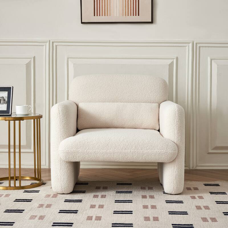 34"Lamb Fleece Fabric Sofa Chair
