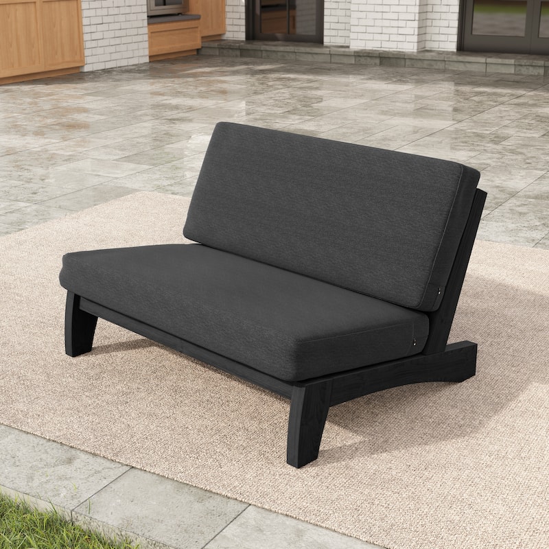 Outdoor Patio Furniture Acacia Wood Club Chair Set with All-Weather Cushions