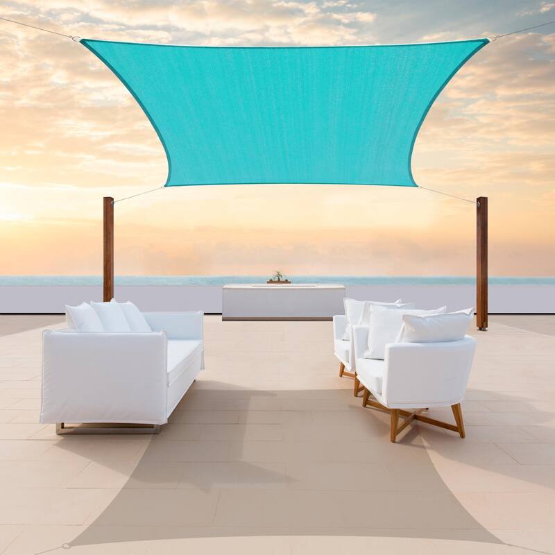 ColourTreeUSA Rectangle Sun Shade Sail HDPE w/Hardware Installation Kit