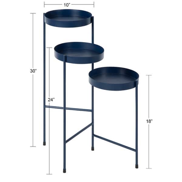 dimension image slide 11 of 17, Kate and Laurel Finn Metal 3-tier Modern Plant Stand - 16x21x30
