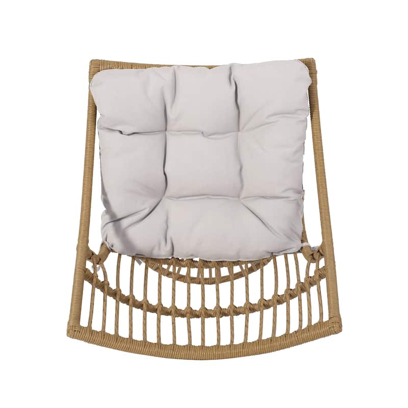 Caryl Wicker Outdoor Club Chair with Cushions by Christopher Knight Home