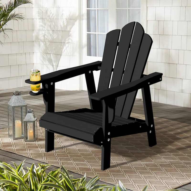 Outdoor HDPE Adirondack Chairs Outdoor Chair Plastic Lawn Chairs for Outdoor Use - Antique Black