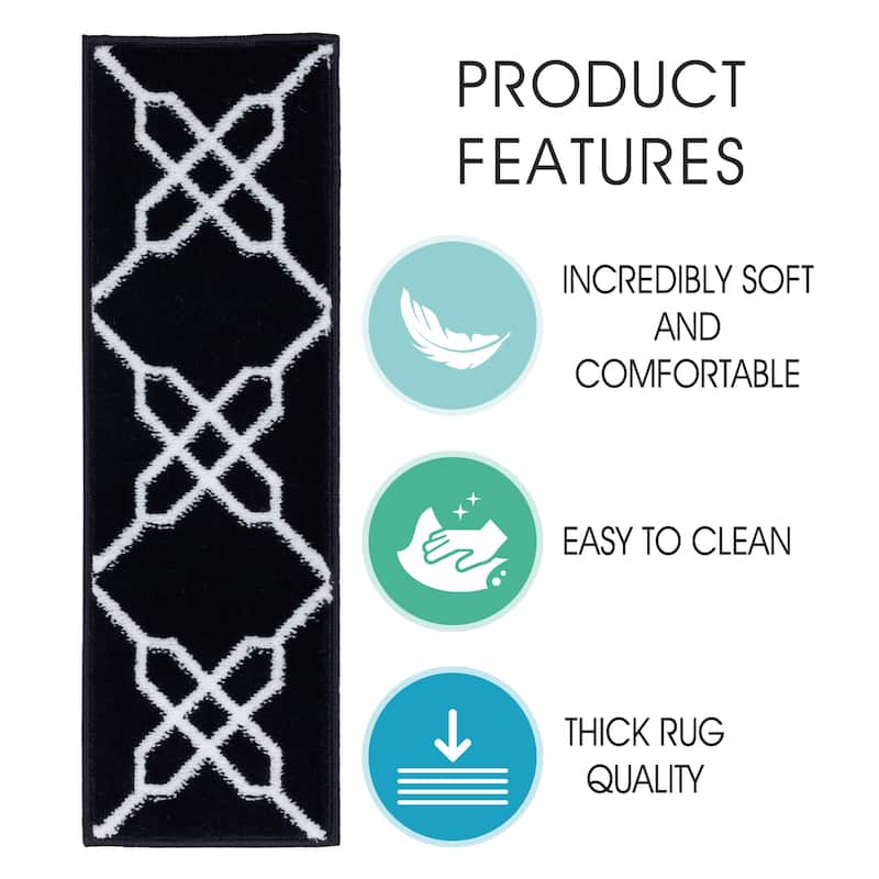 SUSSEXHOME Zigzag Collection Stair Treads Polypropylene 9"x28"