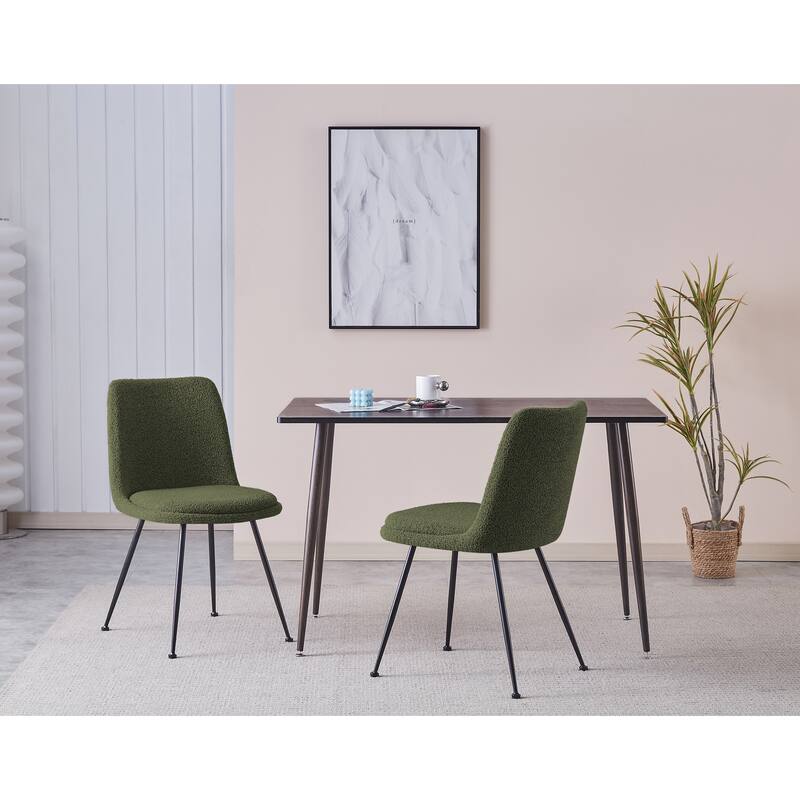 Porthos Home Soren Fabric Armless Dining Chairs with Steel Legs, Set of 2