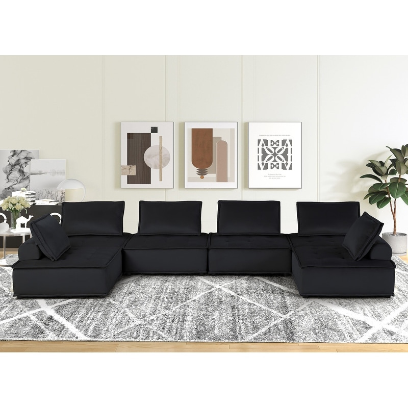U shaped deals sectional black