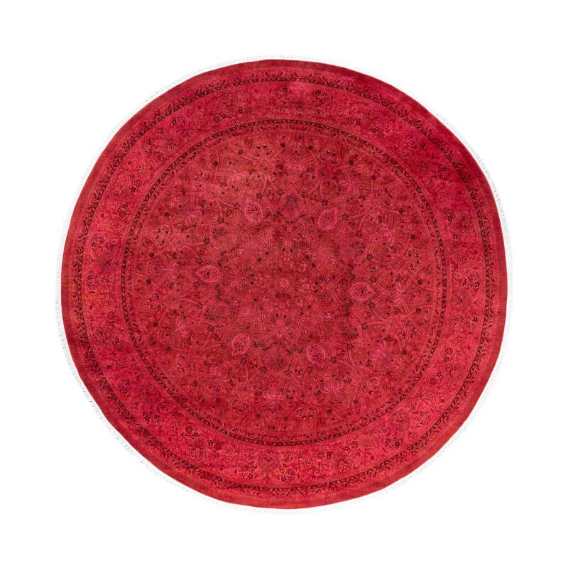 Overdyed One-of-a-Kind Hand-Knotted Area Rug - Pink - 8' 1" x 8' 1"