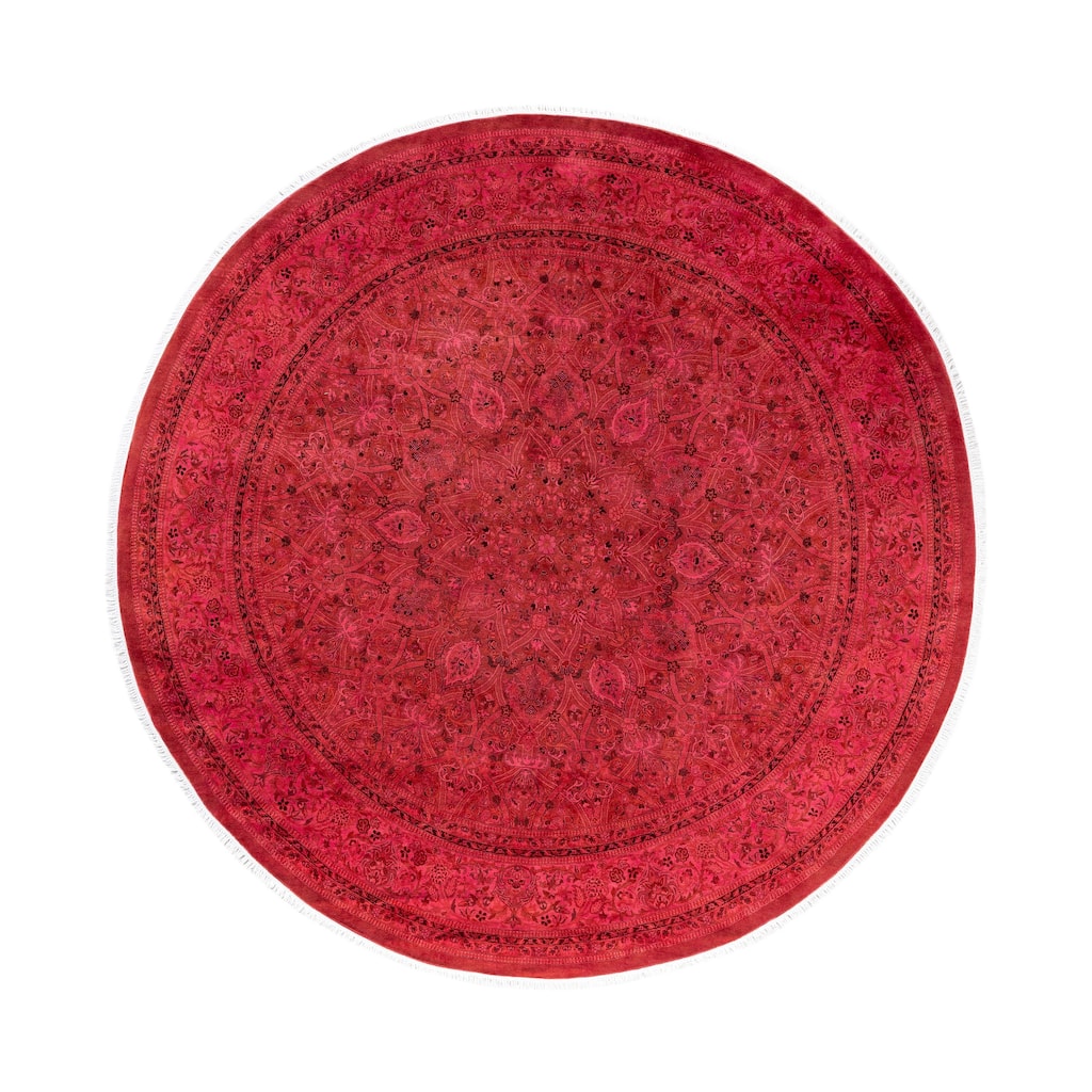 Overdyed One-of-a-Kind Hand-Knotted Area Rug - Pink - 8' 1" x 8' 1"