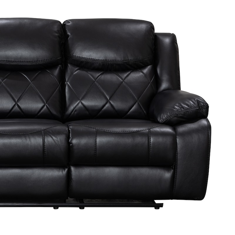 Contemporary Living Room Faux Leather Upholstered Power Reclining Sofa