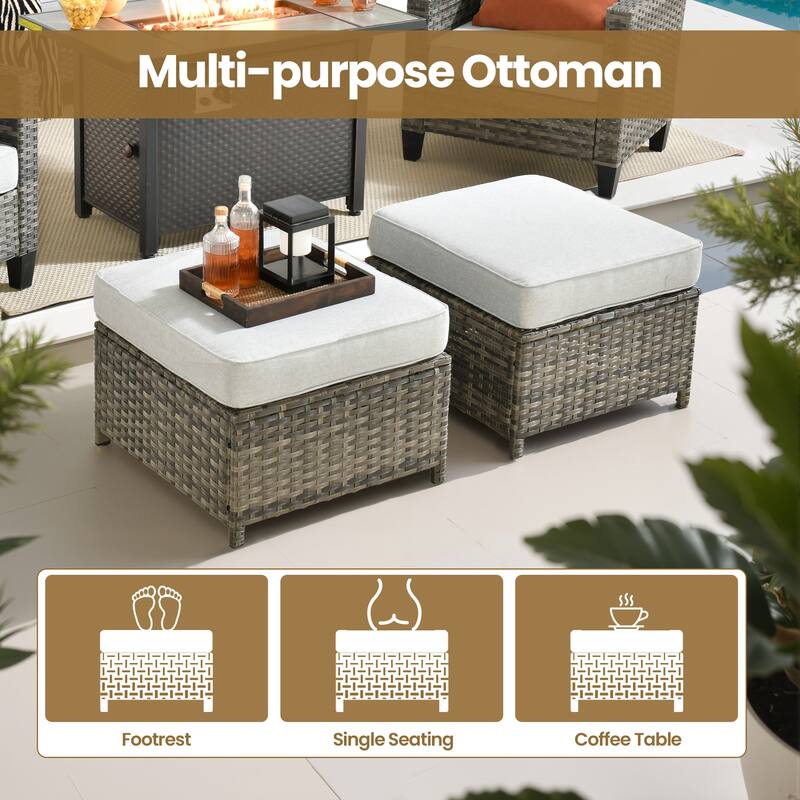 XIZZI 6-Piece Patio Furniture Conversation Set with Swivel Chairs