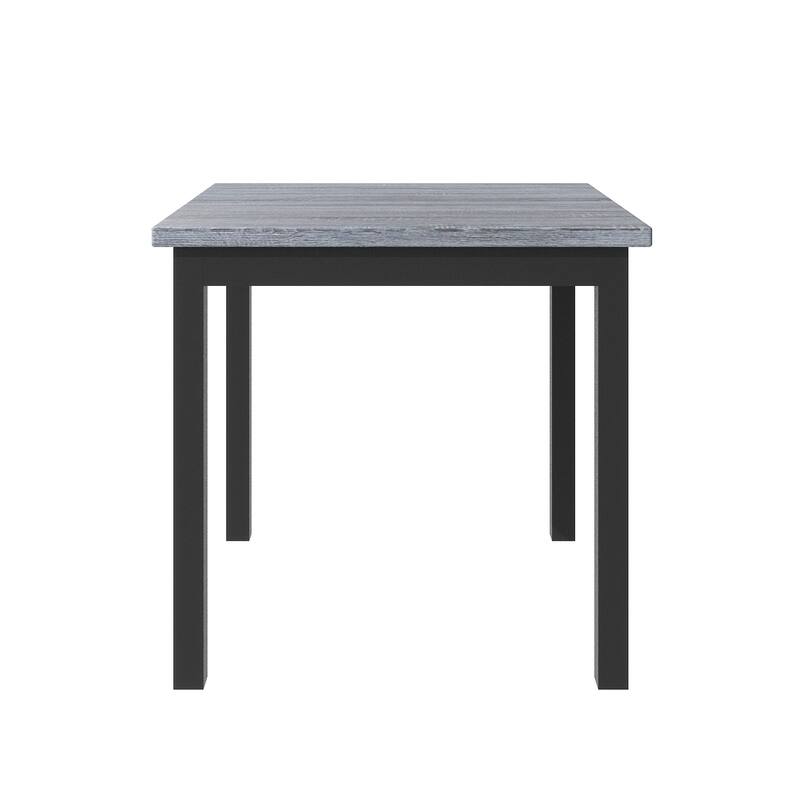 5-Piece Counter Height Dining Table Set Wood Square Dining Room Table Set wFootrest & 4 Upholstered High-Back Chairs for Kitchen