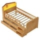 preview thumbnail 11 of 21, Wooden Twin Size Low Loft Bed with House Shape Headboard Built-in LED Lights, Kids Storage Bed with Drawers and Storage Stairs